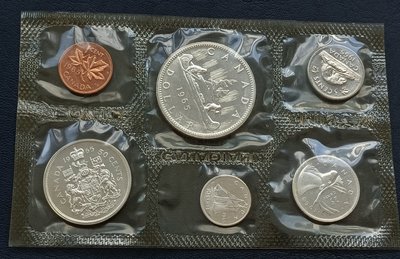 加拿大 CANADA 1965 精鑄套幣 Proof 4銀1鎳1銅 共6枚 未流通 1845