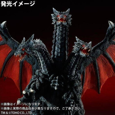 八田元氣小棧: 日版帝斯 基多拉 Desghidorah  X-PLUS 東寶大怪獸 哥吉拉  大怪獸總攻擊完成品發光版