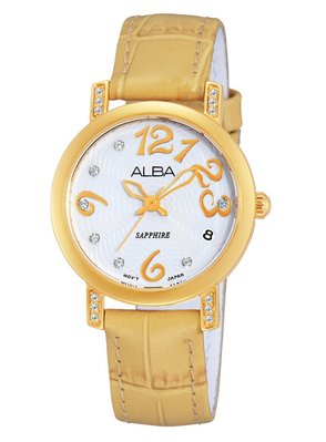 ALBA 雅柏錶 甜蜜花朵晶鑽時尚腕錶(銀/金框)/AG8456X1/30mm