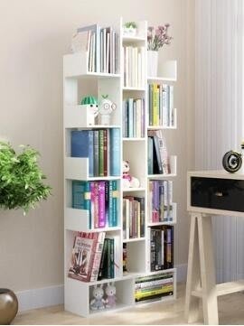 熱銷 書櫃 書架簡易落地簡約現代客廳樹形置物架兒童實木創意桌上小書櫃收納 JD