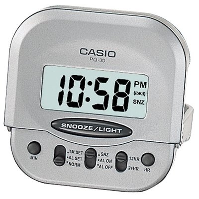【威哥本舖】Casio台灣原廠公司貨 PQ-30-8 攜帶型電子鬧鐘 LED燈光 貪睡功能