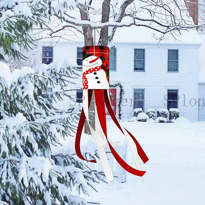 新款 聖誕節吹風機旗 庭院花園戶外裝飾品風鈴風袋掛旗懸掛吊件 門掛裝飾 櫥窗吊飾 牆面掛布 聖誕節日氣氛佈置