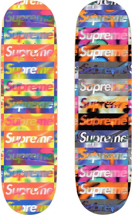 supreme distorted logo skateboard deck black