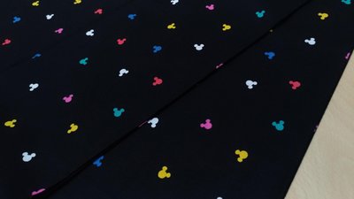 豬豬日本拼布 限量版權卡通布 迪士尼  簡約時尚黑色米奇 牛津布厚棉布料材質 布料材質