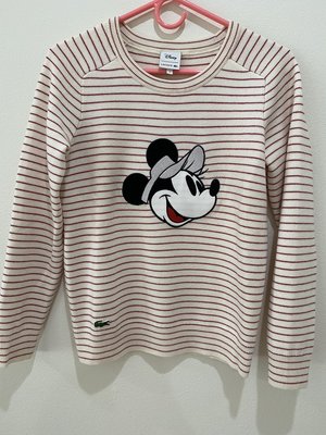 LACOSTE x Disney系列聯名限定款 超可愛米妮條紋羊毛針織衫 毛衣