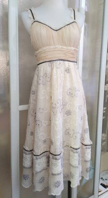 專櫃裘堤婼 JETEZO 蕾絲銀蔥真絲洋裝