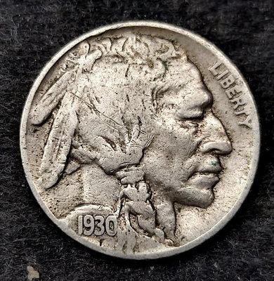 銀幣早期美國1930年S版5美分銅鎳硬幣21.21mm牦牛野牛 美洲外國錢幣