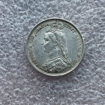 1887英國維多利亞6便士銀幣95
