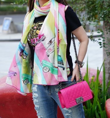 Chanel A55239 Stole 大型披肩 彩虹 CC 現貨