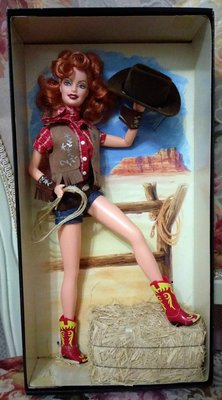 收藏型珍藏版芭比娃娃海報女郎系列之西部牛仔Way Out West Barbie/金標Gold Label/完整盒裝現貨