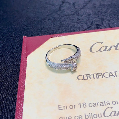 卡地亞戒指Cartier釘子滿鑽系列造型戒指男女同款戒指對戒超精緻又顯手白戒指指環首飾