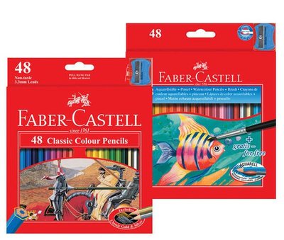 德國輝柏FABER-CASTELL紙盒裝48色水彩水性/ 油性色鉛筆
