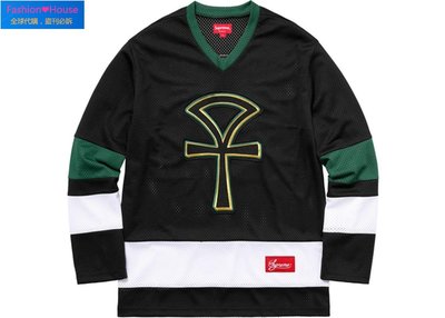 『Fashion❤House』2018SS Supreme Ankh Hockey Jersey 球衣 復甦 十字架 黑色