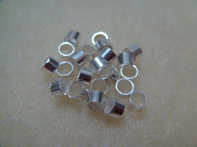 【Candy小鋪】925純銀DIY材料配件SG01~3mm*2mm亮面銀管/套環10P~手鍊 手作 百搭 鋼絲線 蠟線