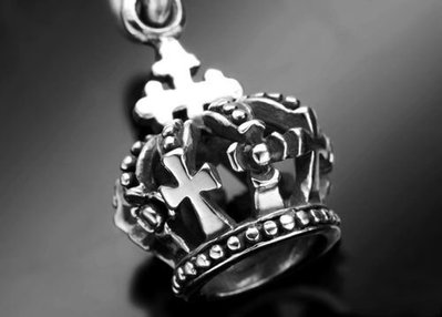 【創銀坊】瑪格莉特 皇冠 925純銀 墜子 鑽石 國王 皇后 王子 公主 十字架 喬治傑生 西洋棋 項鍊(P-8701)