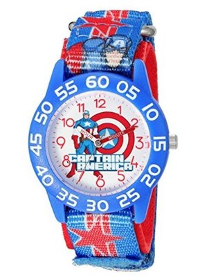 預購 美國 Marvel 美國隊長 復仇者聯盟 熱賣款 日本石英機芯 兒童 男童 手錶 防刮指針學習錶 尼龍錶帶