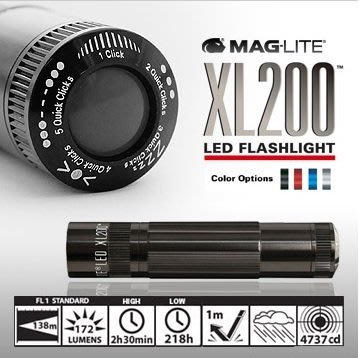 【LED Lifeway】MAGLITE (美國) MAG LITE XL200 LED 手電筒 (3*AAA)