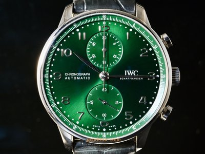 [現貨] IWC 萬國錶 IW371615 Portuguese 綠面 葡萄牙 透明錶背 41mm八年保固 WS847