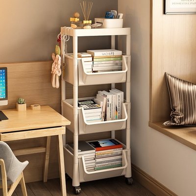 特價現貨 IKEA/宜家可移動書架置物架落地帶輪簡易兒童書桌面家用收納書柜~特價