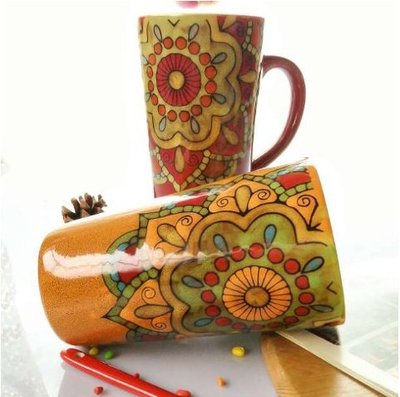 馬克杯 杯子 水杯 茶具 茶杯 咖啡杯 zakka 大容量 手繪 陶瓷 下午茶 餐廳 茶包 蠟燭 蛋糕 烘培 生日禮物