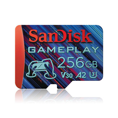 SanDisk GamePlay 256GB microSD A2 V30 U3 手機和掌上型遊戲記憶卡(SD-SQXAV-XN-256G)