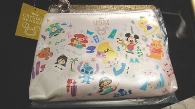 【QQ公仔物語】【PC005】【現貨】 迪士尼 Crystal Season 公主 Disney鉛筆袋 化妝包 滿千免運