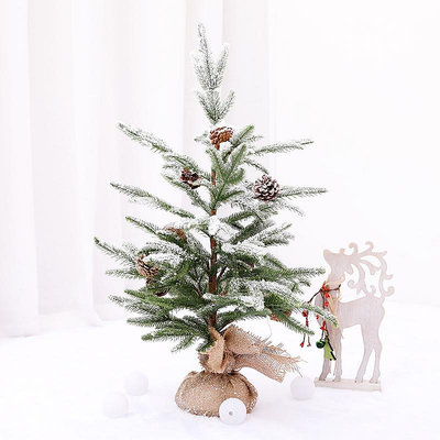 圣誕節噴雪圣誕樹豪華商場櫥窗雪景場景裝飾品落雪樹小擺件道具半米潮殼直購