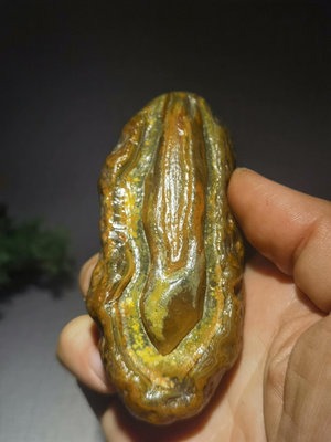 【二手】馬達加斯加瑪瑙精品：吉品鮑魚 石頭 原石 造型石【民國古玩】-6917