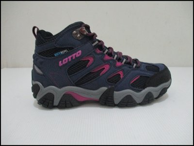 LOTTO 機能型登山鞋 女款 中高筒 防臭避震鞋墊 防潑水 反光 深藍/紫 LT1AWO3816