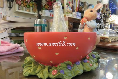 彼得兔草莓置物盤-大彼得兔 PETER RABBIT 大果盤(大) 置物盤 糖果盒 居家 店面 送禮
