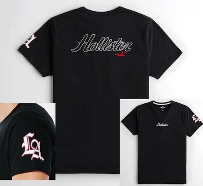 HCO Hollister 海鷗 短袖 T恤 現貨 貼布刺繡前後logo 黑色 美國姐妹屋