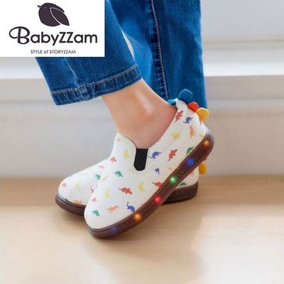 『※妳好，可愛※』韓國童鞋 BABYZZAM~ 正韓  LED恐龍休閒鞋 發光休閒鞋