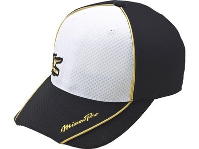 MIZUNO美津濃 PRO 限量 頂級 棒球帽 練習帽 可調適 透氣 鴨舌帽 深藍 白 12JW6X9014