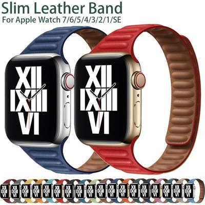 窄版皮革磁吸錶帶 適用蘋果手錶 Apple Watch s7/6/5/4/3/2/1/se 41mm 45mm 男表女表