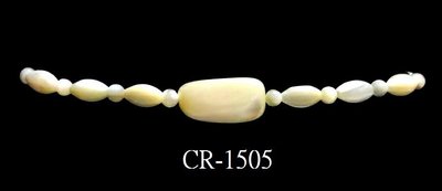 CR-1505 夜光贝白色不規則型(9MMX18MM)+貝殼米粒型(4MMX6MM)+圓珠(4MM)手鍊7”