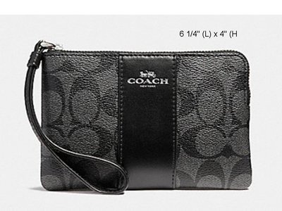 [美國精品屋] COACH 真品黑色logo手拿包