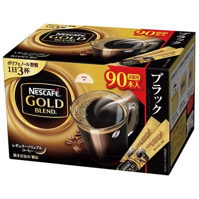 日本 雀巢 咖啡 Nescafe gold blend 黑咖啡 即溶咖啡 金牌無糖90包入 隨身包 沖泡飲品【全日空】