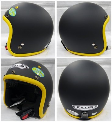【小齊安全帽】ZEUS 瑞獅安全帽 ZS-382BC 素色 消光黑黃  隔熱內襯可拆洗 騎士帽 半罩帽