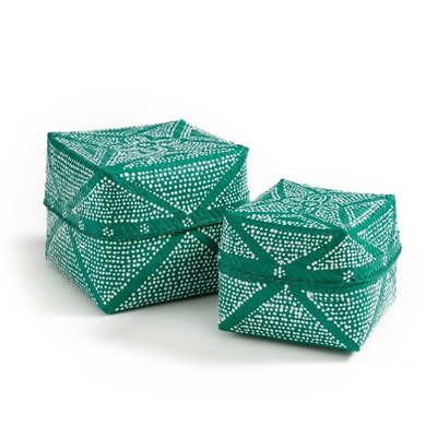 New 法國進口 綠色。 盒子 裝飾 收納盒 珠寶盒 (一組兩個)