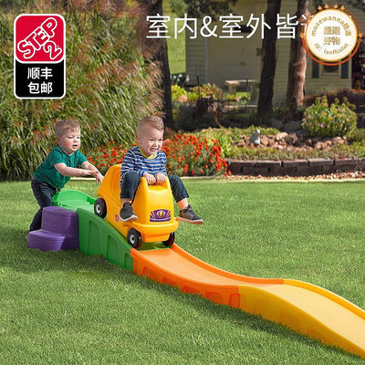 step2兒童雲霄飛車軌道車玩具滑行過山車可坐人室內戶外聲光