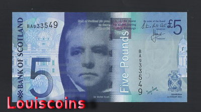 【Louis Coins】B962-SCOTLAND-2007-2011蘇格蘭紙幣,5 Pounds