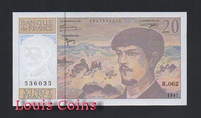 【Louis Coins】B795-FRANCE-1997法國紙幣 20 Francs