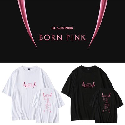短袖T恤 blackpink周邊 衣服 T恤 BLACKPINK專輯世巡演唱會BORN PINK周邊應援同款短袖T恤打歌衣服LM012