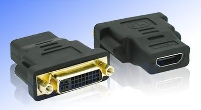 HDMI影像轉接頭[HDMI 母 轉 DVI 母], 鍍金接頭,數位影像轉接頭(不能轉接語音)