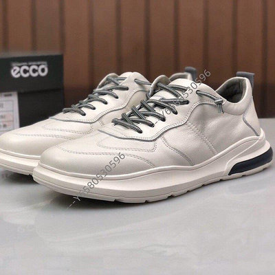 ECCO最新款時尚板鞋舒適休閒運動鞋小白鞋  白色  39-44碼