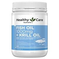 澳洲 Healthy Care 魚油+磷蝦油 Fish Oil  + Krill Oil 1000mg (400顆)