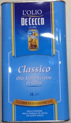 ~* 萊康精品 *~ DE CECCO 特級冷壓初榨橄欖油 Extra Virgin Olive Oil 3L