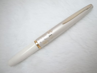 B328 1980s 百樂 日本製 鋁蓋白桿短鋼筆 14k 細字尖(8成新)