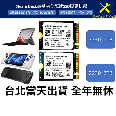 台灣全新現貨五年保固Steam Deck Ally高速SSD【1TB / 2TB】WD SN740 NVMe 2230
