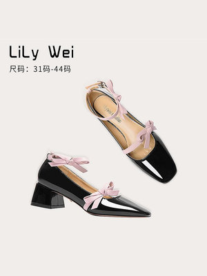 Lily Wei【如懿結】法式小眾高跟鞋學院風少女甜美瑪麗珍鞋女百搭-麵包の店